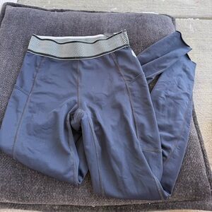 FP Movement by Free People Black Leggings with Striped Waistband